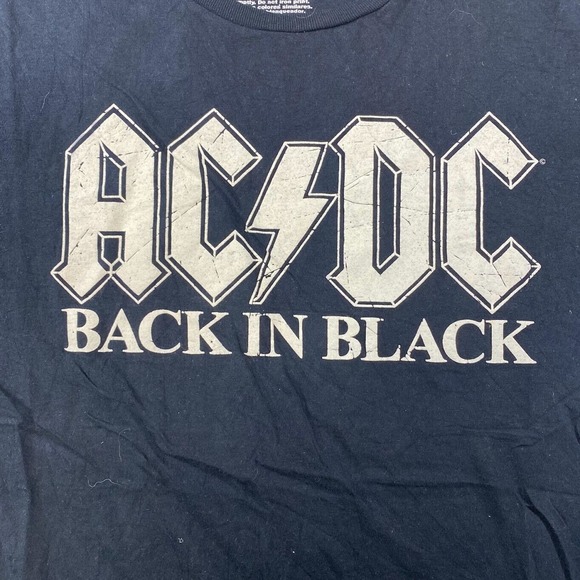 AC/DC Back In Black Tee Thrifted Vintage Style Size L - Picture 2 of 10